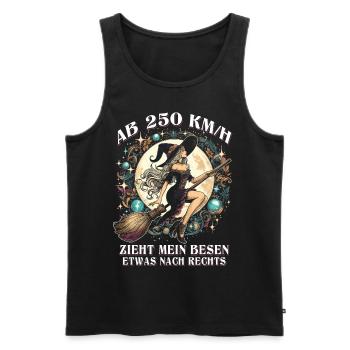 À partir de 250km/h mon balai tire un peu vers la droite - Débardeur bio Premium Homme - noir - Devant - Michal (187cm)
