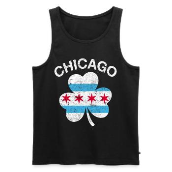 Trèfle de Chicago - Débardeur bio Premium Homme - noir - Devant - Michal (187cm)