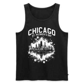 Fête de la Saint-Patrick à Chicago - Débardeur bio Premium Homme - noir - Devant - Michal (187cm)