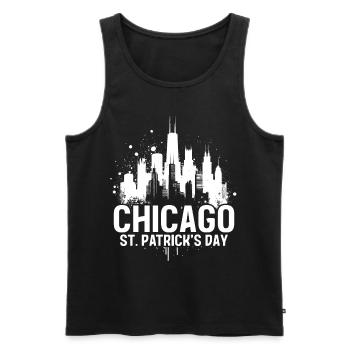 Fête de la Saint-Patrick à Chicago - Débardeur bio Premium Homme - noir - Devant - Michal (187cm)
