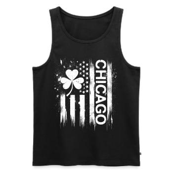 Drapeau des États-Unis Chicago St. Patrick’s Day - Débardeur bio Premium Homme - noir - Devant - Michal (187cm)