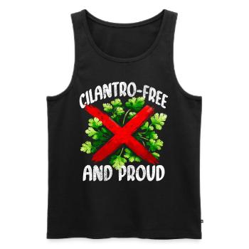 Koriander Cilantro Free And Proud - Männer Premium Bio Tank Top - Schwarz - Vorne - Michal (187cm)