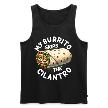 Coriander Hater My Burrito Skips The Cilantro - Men's Premium Organic Tank Top - black - Front - AI Model Male 178 light (178cm)