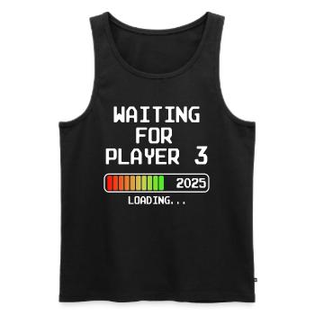 Dad-to-be 2025 Soon Mom Waiting For Player 3 - Men's Premium Organic Tank Top - black - Front - Michal (187cm)