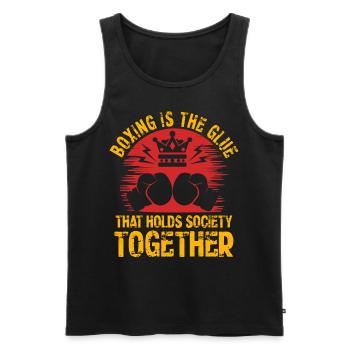 Boxen ist der Klebstoff, der die Gesellschaft zusammenhält - Männer Premium Bio Tank Top - Schwarz - Vorne - AI Model Male 178 light (178cm)