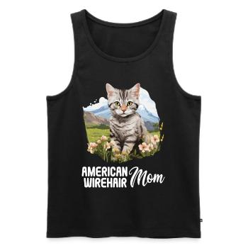 Cat Cats American Wirehair - Men's Premium Organic Tank Top - black - Front - Michal (187cm)