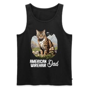 Cat Cats American Wirehair - Men's Premium Organic Tank Top - black - Front - Michal (187cm)