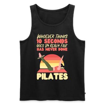 Instructeur de Pilates Professeur Retro - Débardeur bio Premium Homme - noir - Devant - Michal (187cm)
