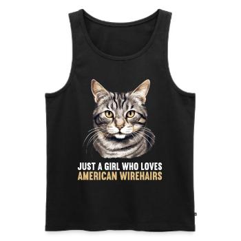 Cat Cats American Wirehair - Men's Premium Organic Tank Top - black - Front - Michal (187cm)