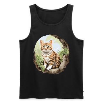 Cat Cats American Wirehair - Men's Premium Organic Tank Top - black - Front - Michal (187cm)
