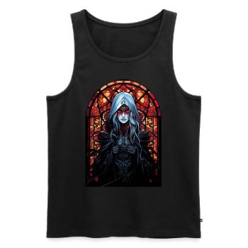 Grim Reaper Anime Girl Japanese Mosaic Stained Gla - Männer Premium Bio Tank Top - Schwarz - Vorne - AI Model Male 178 light (178cm)