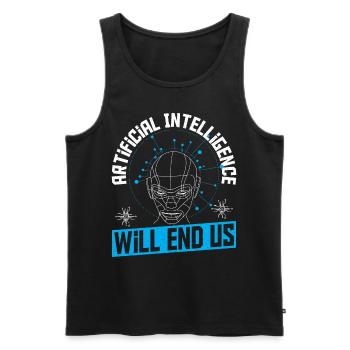 Cyborg AI Roboter Ingenieur Prompt Ingenieur - Männer Premium Bio Tank Top - Schwarz - Vorne - AI Model Male 178 light (178cm)