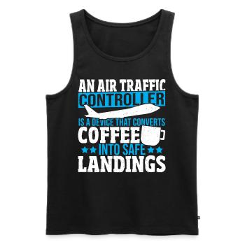 Luftverkehr Luftfahrt Landebahn Fluglotse Kostüm - Männer Premium Bio Tank Top - Schwarz - Vorne - AI Model Male 178 light (178cm)