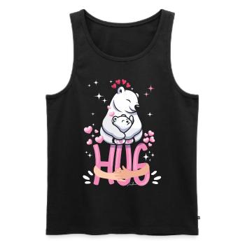 Funny - Cuddle Funny Bear - Men's Premium Organic Tank Top - black - Front - Michal (187cm)