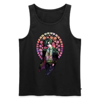 Seinen Manga Anime Stained Glass Japanese Aestheti - Männer Premium Bio Tank Top - Schwarz - Vorne - AI Model Male 178 light (178cm)