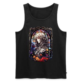 Isekai Anime Husbando Manga Stained Glass Mandala - Männer Premium Bio Tank Top - Schwarz - Vorne - Michal (187cm)