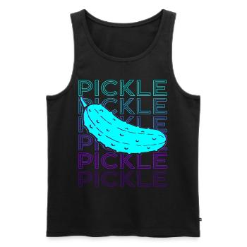 Pickle Cucumber Dill Retro - Men's Premium Organic Tank Top - black - Front - AI Model Male 178 light (178cm)