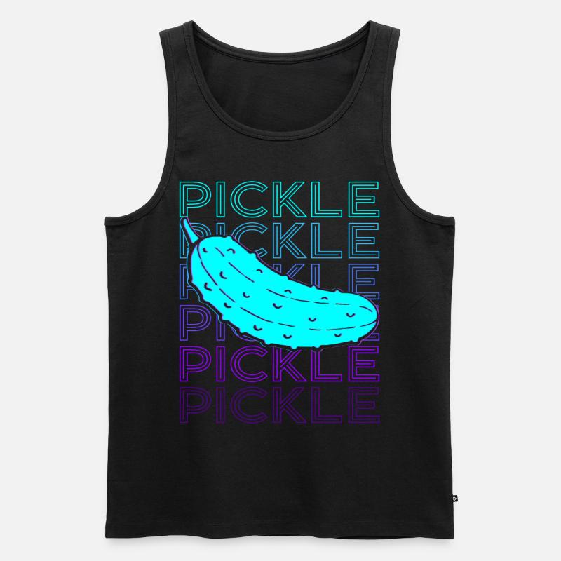 Essiggurke Gurke Dill Retro - Männer Premium Bio Tank Top - Schwarz