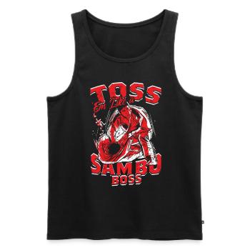 Toss Em Like A Sambo - Men's Premium Organic Tank Top - black - Front - Michal (187cm)