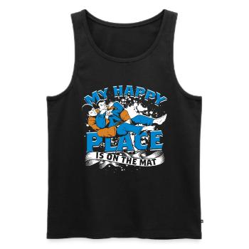 Sambo My Happy Place Is On The Mat - Men's Premium Organic Tank Top - black - Front - Michal (187cm)