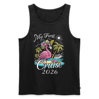 My First Cruise 2026 - Men's Premium Organic Tank Top - black - Front - AI Model Male 178 light (178cm)