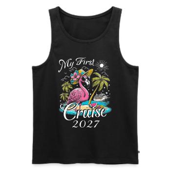 My First Cruise 2027 - Men's Premium Organic Tank Top - black - Front - AI Model Male 178 light (178cm)