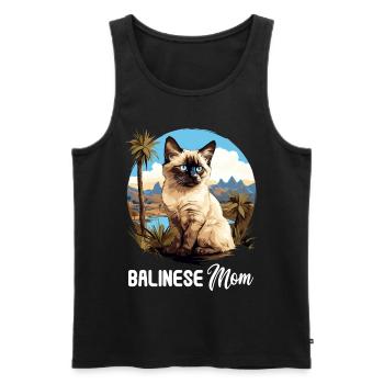 Chat balinais Balinesenkatze - Débardeur bio Premium Homme - noir - Devant - Michal (187cm)
