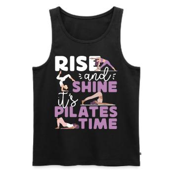 Instructeur de Pilates Teacher Rise - Débardeur bio Premium Homme - noir - Devant - Michal (187cm)