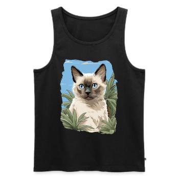 Chat balinais Balinesenkatze - Débardeur bio Premium Homme - noir - Devant - Michal (187cm)