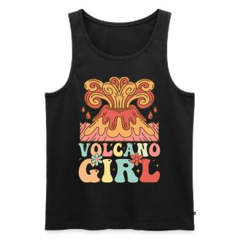 Volcano Girl Lava Geologist - Men's Premium Organic Tank Top - black - Front - AI Model Male 178 light (178cm)