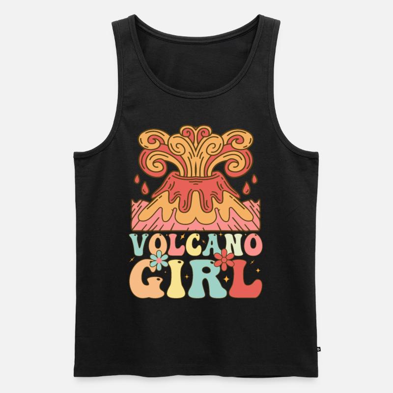 Vulkan-Mädchen Lava Geologin - Männer Premium Bio Tank Top - Schwarz