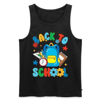 Back to school First day of school in primary school - Men's Premium Organic Tank Top - black - Front - Michal (187cm)