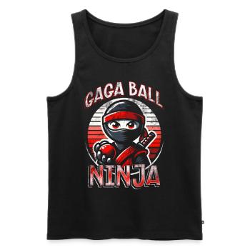Gagaball Gaga Ball Ninja - Débardeur bio Premium Homme - noir - Devant - AI Model Male 178 light (178cm)