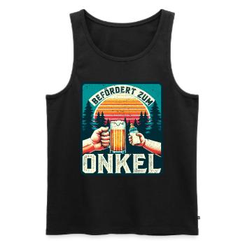 Werdender Onkel zukünftiger Befördert zum Onkel - Männer Premium Bio Tank Top - Schwarz - Vorne - Michal (187cm)