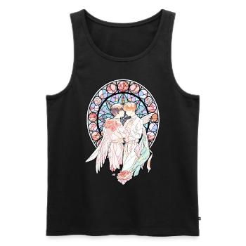 Isekai Anime Gay Manga Stained Glass Mandala Fujos - Männer Premium Bio Tank Top - Schwarz - Vorne - AI Model Male 178 light (178cm)