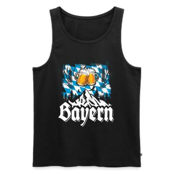 Servus - Gruß aus Bayern - meine Heimat - Männer Premium Bio Tank Top - Schwarz - Vorne - AI Model Male 178 light (178cm)
