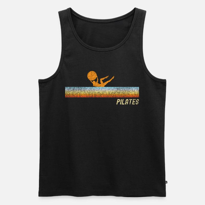 Pilates Instructor Teacher Retro - Männer Premium Bio Tank Top - Schwarz