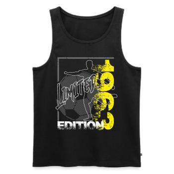 Édition limitée 1963 Édition limitée Football - Débardeur bio Premium Homme - noir - Devant - Michal (187cm)