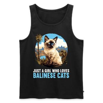 Chat balinais Balinesenkatze - Débardeur bio Premium Homme - noir - Devant - Michal (187cm)