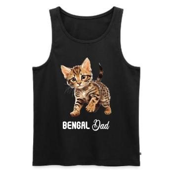 Bengal Cat Bengalkatze - Männer Premium Bio Tank Top - Schwarz - Vorne - AI Model Male 178 light (178cm)