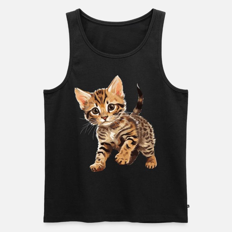 Bengal Cat Bengalkatze - Männer Premium Bio Tank Top - Schwarz