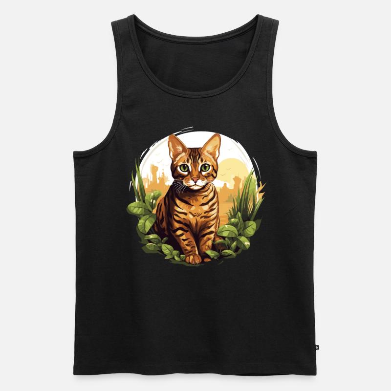 Bengal Cat Bengalkatze - Männer Premium Bio Tank Top - Schwarz