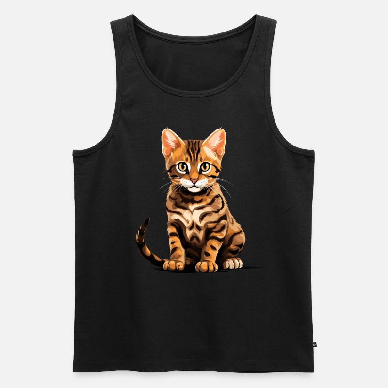 Bengal Cat Bengalkatze - Männer Premium Bio Tank Top - Schwarz