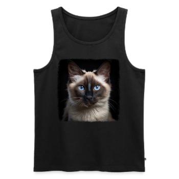 Chat balinais Balinesenkatze - Débardeur bio Premium Homme - noir - Devant - Michal (187cm)