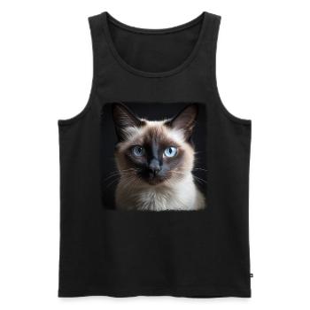 Chat balinais Balinesenkatze - Débardeur bio Premium Homme - noir - Devant - Michal (187cm)