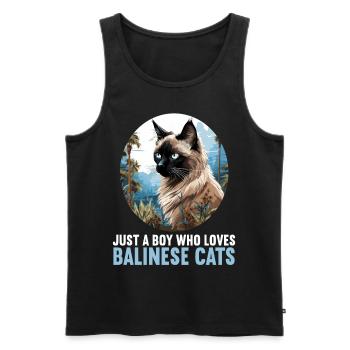 Chat balinais Balinesenkatze - Débardeur bio Premium Homme - noir - Devant - Michal (187cm)