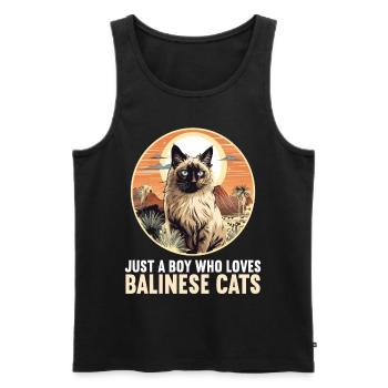 Chat balinais Balinesenkatze - Débardeur bio Premium Homme - noir - Devant - Michal (187cm)
