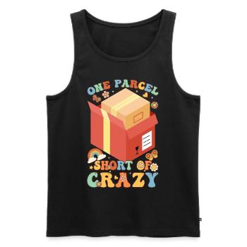 Postangestellte Postangestellte mit einem Paket ku - Männer Premium Bio Tank Top - Schwarz - Vorne - AI Model Male 178 light (178cm)