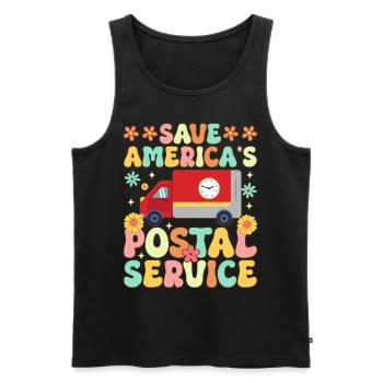 Rettet Amerikas Postdienst Postangestellter Postbo - Männer Premium Bio Tank Top - Schwarz - Vorne - AI Model Male 178 light (178cm)