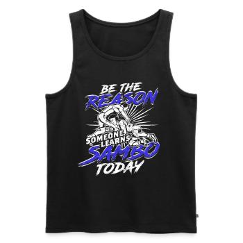 Be The Reason Someone Learns Sambo Today - Men's Premium Organic Tank Top - black - Front - Michal (187cm)